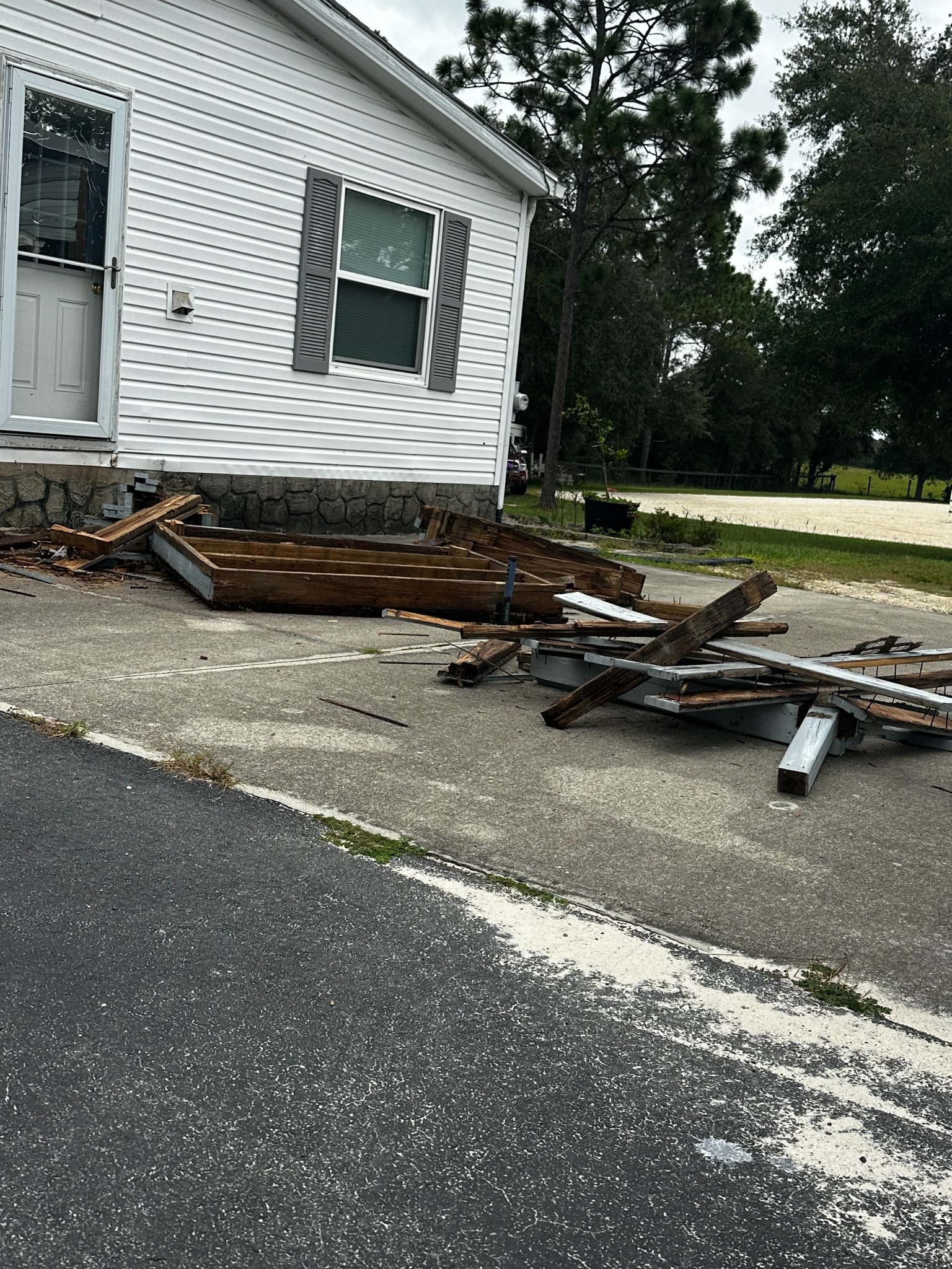 The original entry structure laid out after removal.